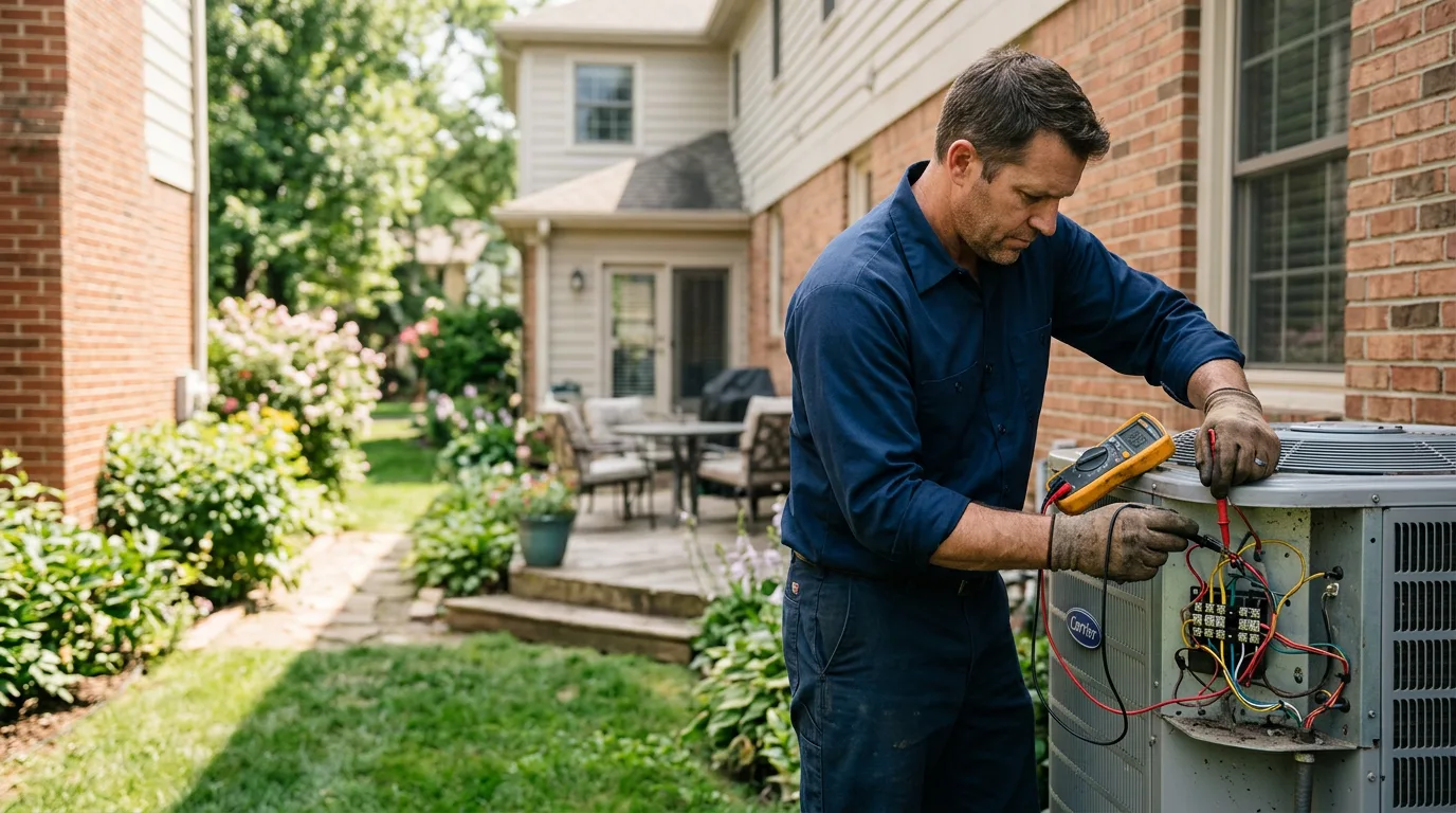 HVAC technician working near North Pitcher, NY